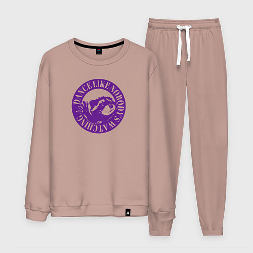 Мужской костюм Енот танцующий в кругу под педро / Пыльно-розовый – фото 1