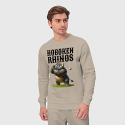 Костюм хлопковый мужской Rhino - cool batter, цвет: миндальный — фото 2