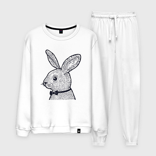 Мужской костюм Зайчик в бабочке / Белый – фото 1