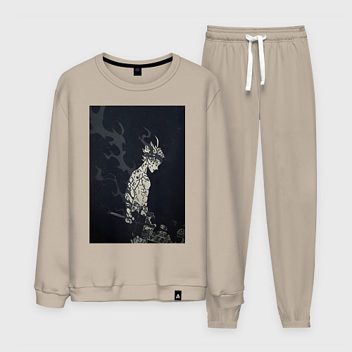 Мужской костюм Чёрный клевер Аста антимаг / Миндальный – фото 1