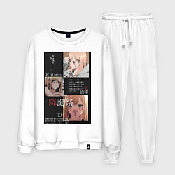 Костюм хлопковый мужской Марин Китагава коллаж, цвет: белый