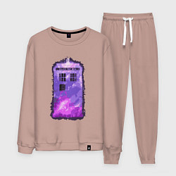 Костюм хлопковый мужской Violet tardis, цвет: пыльно-розовый