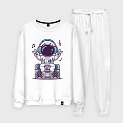 Костюм хлопковый мужской Music spaceman, цвет: белый