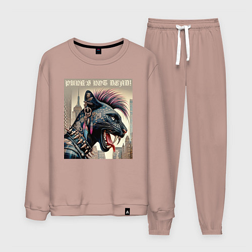 Мужской костюм Cool panther - punks not dead / Пыльно-розовый – фото 1