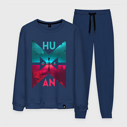 Костюм хлопковый мужской Once human logotype, цвет: тёмно-синий