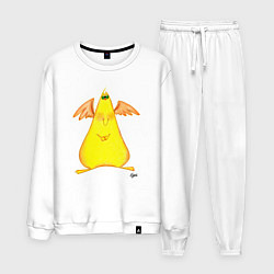 Костюм хлопковый мужской Что-то с крылышками, цвет: белый