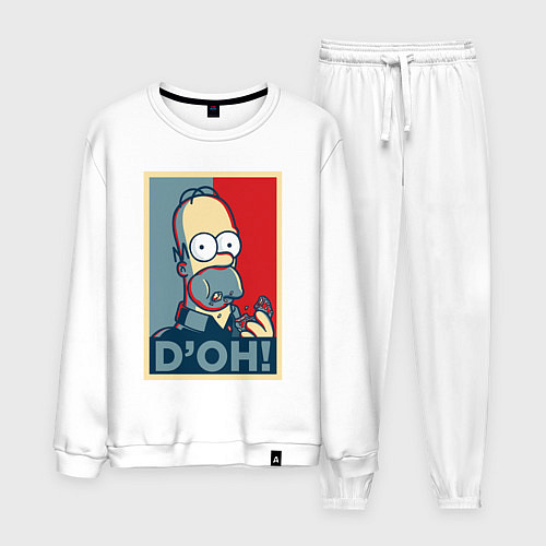 Мужской костюм Homer with donut / Белый – фото 1