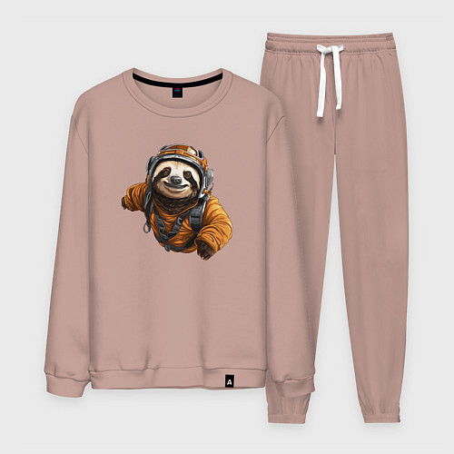 Мужской костюм Ленивец-парашютист / Пыльно-розовый – фото 1