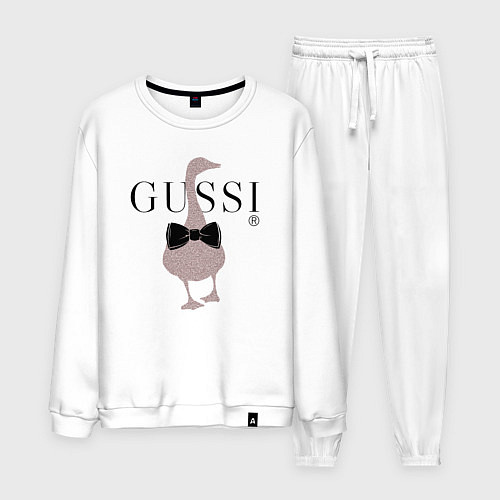 Мужской костюм Гусси - бант-бабочка / Белый – фото 1