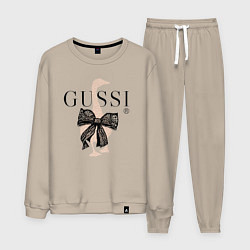 Костюм хлопковый мужской Гусси - бант, цвет: миндальный