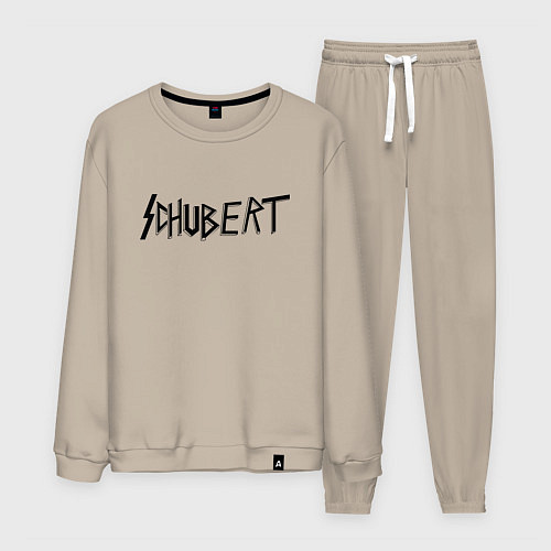 Мужской костюм Шуберт чёрный / Миндальный – фото 1