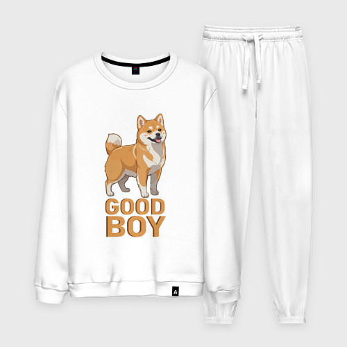 Мужской костюм Собака акита-ину / Белый – фото 1