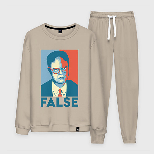 Мужской костюм Dwight false - офис / Миндальный – фото 1