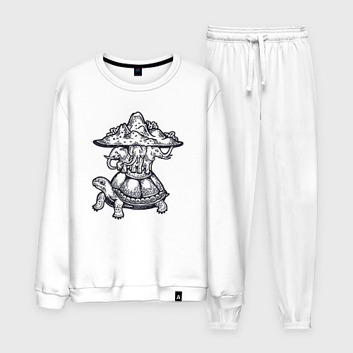 Мужской костюм Слоны и черепаха / Белый – фото 1