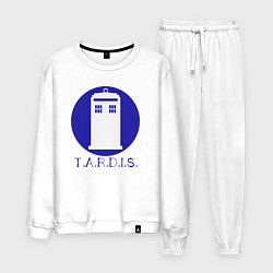 Костюм хлопковый мужской Blue tardis, цвет: белый