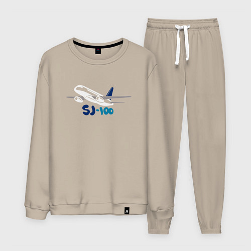 Мужской костюм Сухой Суперджет 100 цветной с надписью / Миндальный – фото 1