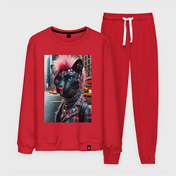 Костюм хлопковый мужской Голубоглазая пантера модница из Нью-Йорка - нейрос, цвет: красный