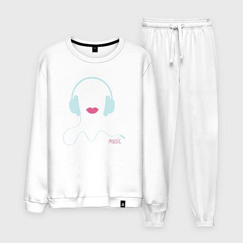 Мужской костюм Music lips / Белый – фото 1