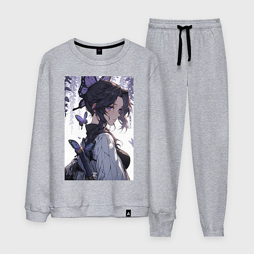 Мужской костюм Клинок, рассекающий демонов Синобу Котё бабочка / Меланж – фото 1