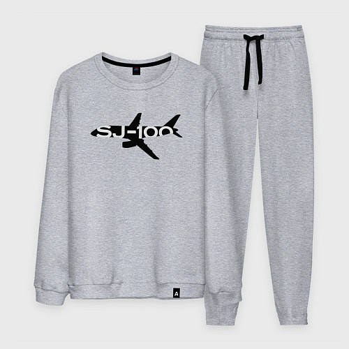 Мужской костюм Черный облик Superjet-100 с названием / Меланж – фото 1