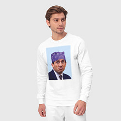 Костюм хлопковый мужской Michael Scott - Prison mike the office meme, цвет: белый — фото 2