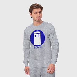Костюм хлопковый мужской Tardis police, цвет: меланж — фото 2