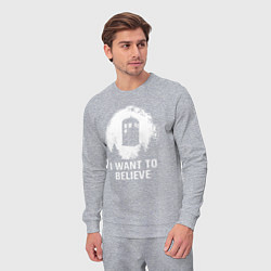 Костюм хлопковый мужской Хочу верить в тардис, цвет: меланж — фото 2