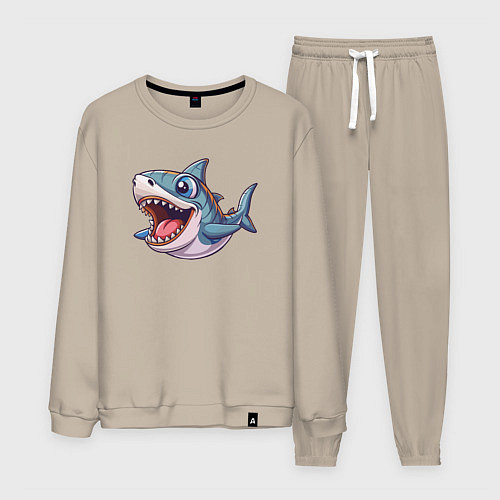 Мужской костюм Позитивная акула / Миндальный – фото 1