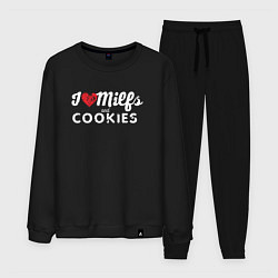 Костюм хлопковый мужской Milf and cookies милфа, цвет: черный