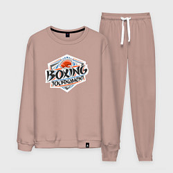 Костюм хлопковый мужской Турнир по боксу, цвет: пыльно-розовый