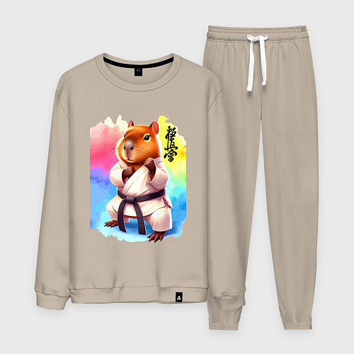 Мужской костюм Кёкусинкай карате - капибара / Миндальный – фото 1