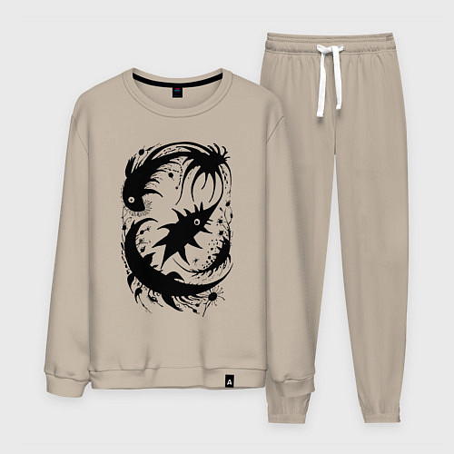 Мужской костюм Абстрактные твари - нейросеть / Миндальный – фото 1