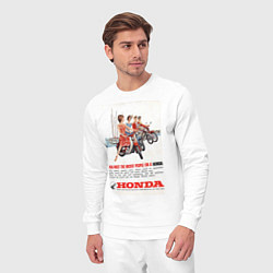 Костюм хлопковый мужской Honda мотоцикл, цвет: белый — фото 2