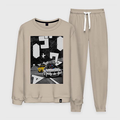 Мужской костюм BMW автомобиль initial d / Миндальный – фото 1