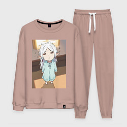 Костюм хлопковый мужской Фрирен ребенок, цвет: пыльно-розовый