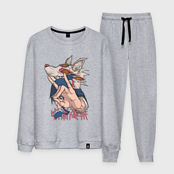 Костюм хлопковый мужской Человек-бензопила Аки Хаякава лис, цвет: меланж
