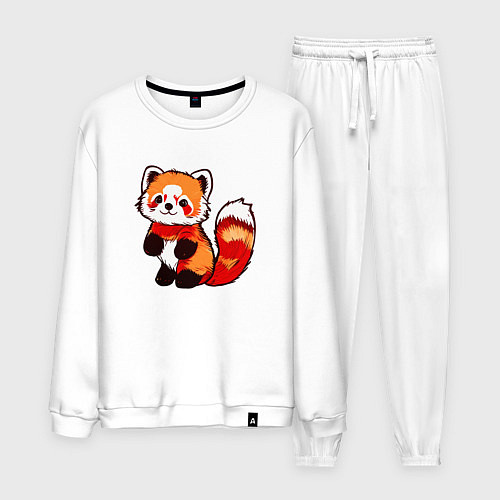 Мужской костюм Красная панда в полный рост / Белый – фото 1