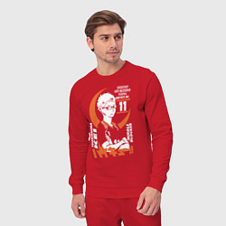 Костюм хлопковый мужской Haikyuu!! Хаику Волейбол Тсукишима, цвет: красный — фото 2