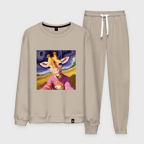 Мужской костюм Селфи жирафа / Миндальный – фото 1