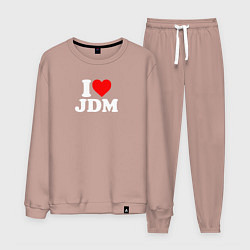 Костюм хлопковый мужской I love JDM, цвет: пыльно-розовый