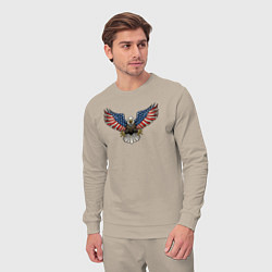 Костюм хлопковый мужской Орёл - США, цвет: миндальный — фото 2