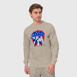 Костюм хлопковый мужской Слон США, цвет: миндальный — фото 2