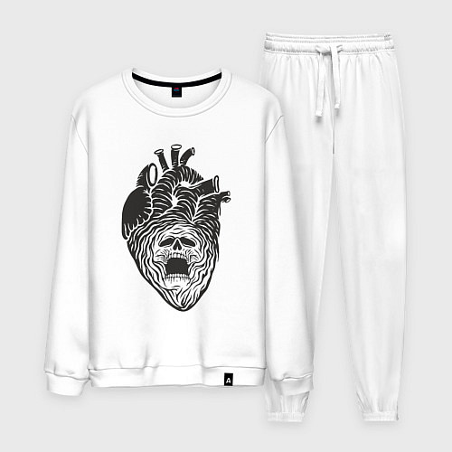 Мужской костюм Мёртвое сердце с черепом / Белый – фото 1