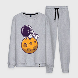 Костюм хлопковый мужской Отдых на Луне, цвет: меланж