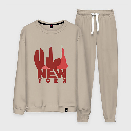 Мужской костюм New York red / Миндальный – фото 1