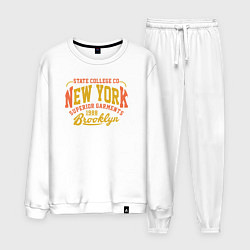 Костюм хлопковый мужской New York Brooklyn, цвет: белый