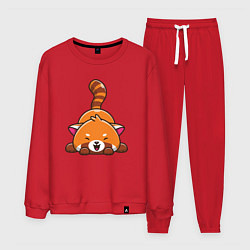 Костюм хлопковый мужской Cute red panda, цвет: красный