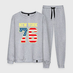Костюм хлопковый мужской New York 76, цвет: меланж