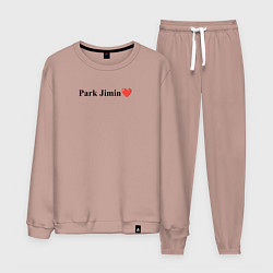 Костюм хлопковый мужской BTS Park Jimin, цвет: пыльно-розовый