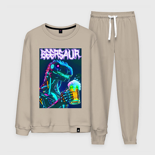 Мужской костюм Neon cyber beersaur - neon glow fantasy / Миндальный – фото 1